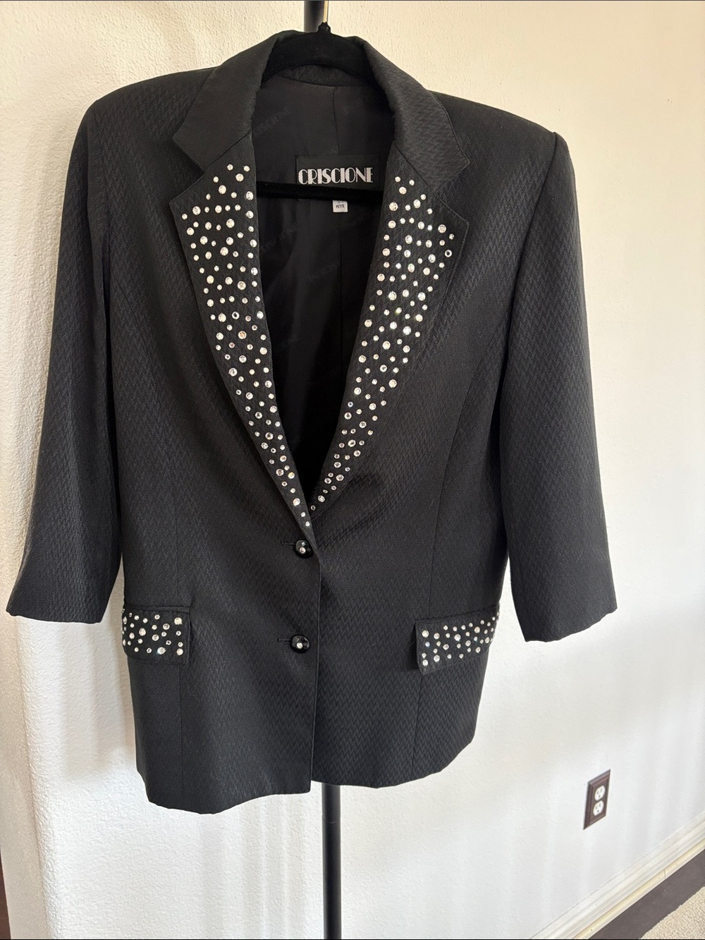 Criscione New York Vintage 3/4 Sleeve Embellished Jacket Size M